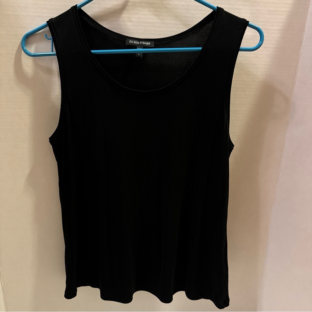 Eileen Fisher Woman Black 100% Silk Tank Top Size Small